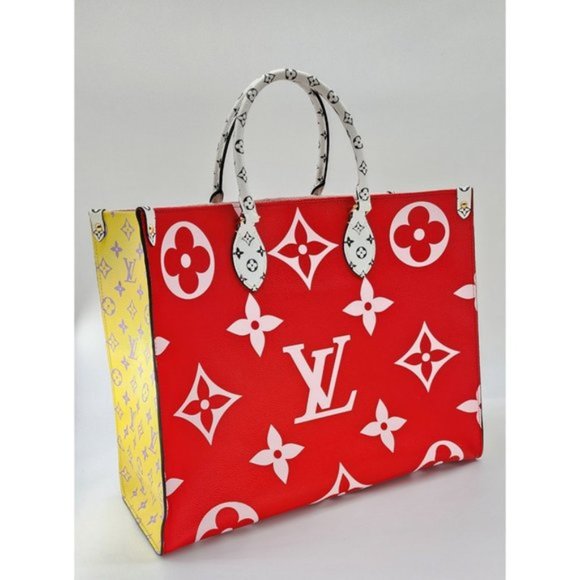 Louis Vuitton Onthego Reverse Giant Red Pink Monogram Canvas Like New Condition - Picture 4 of 14
